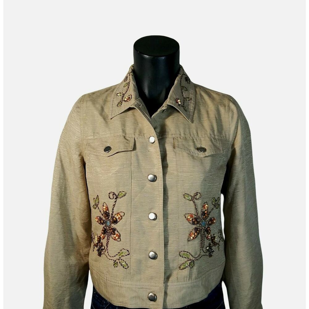 Petite Sophisticate Lightweight Jacket - Beaded - Small
